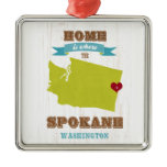 Spokane, Washington Map – Home Is Where The Heart Metal Ornament Spokane, Washington Map – Home Is Where The Heart Metal Ornament