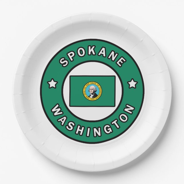 Spokane Washington Paper Plates (Front)