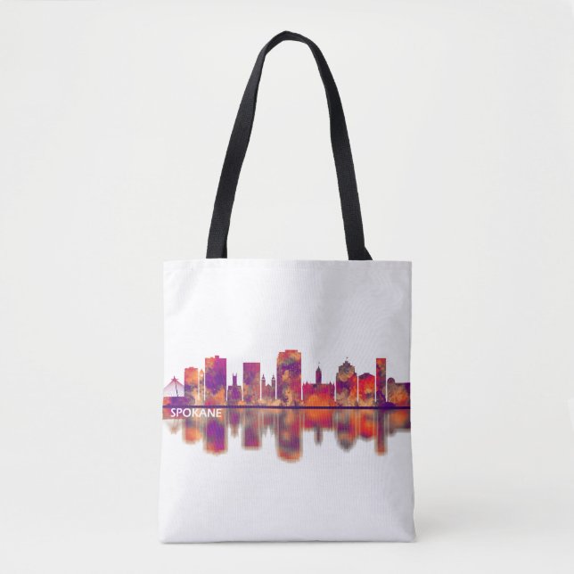 Spokane Washington Skyline Tote Bag (Front)