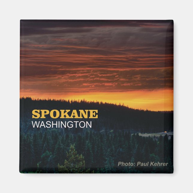 Spokane Washington Souvenir Photo Fridge Magnet (Front)