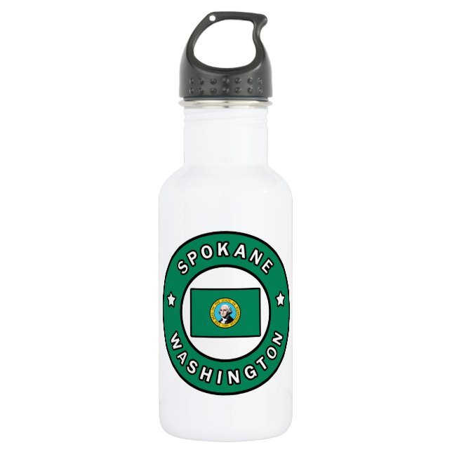 Spokane Washington Stainless Steel Water Bottle (Front)
