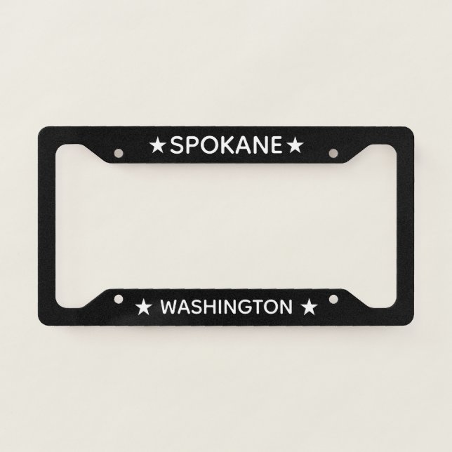 Spokane Washington Stars License Plate Frame (Front)