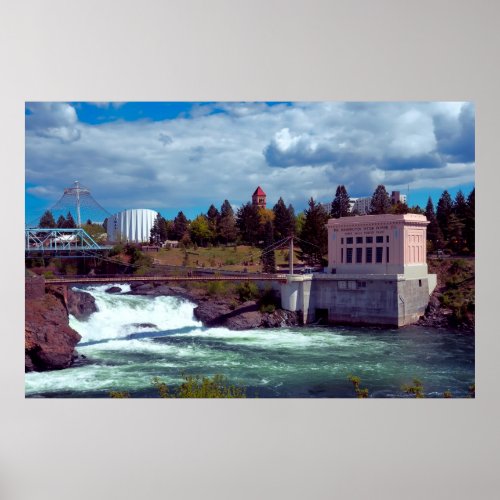 Spokane Washington Upper Falls Poster