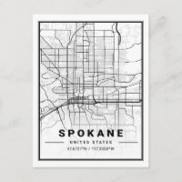 Spokane Washington USA Travel City Map