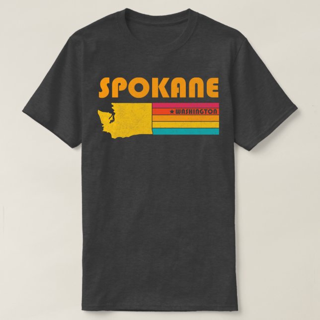 Spokane Washington Vintage Distressed Souvenir T-Shirt (Design Front)