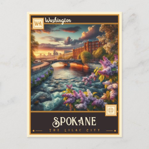 Spokane Washington Vintage Postcard