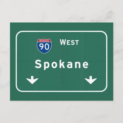 Spokane Washington wa Interstate Highway Freeway  Postcard