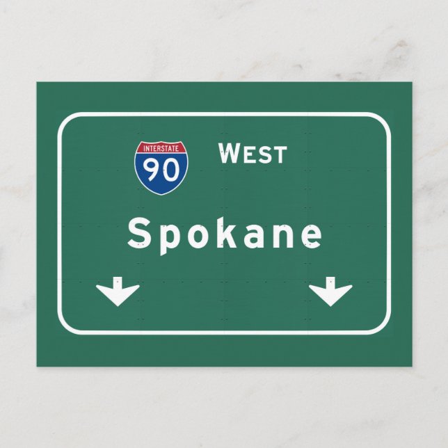 Spokane Washington wa Interstate Highway Freeway : Postcard (Front)