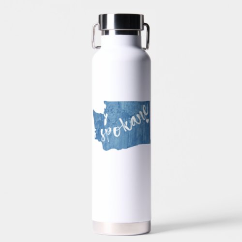 Spokane Washington Wood Grain Water Bottle