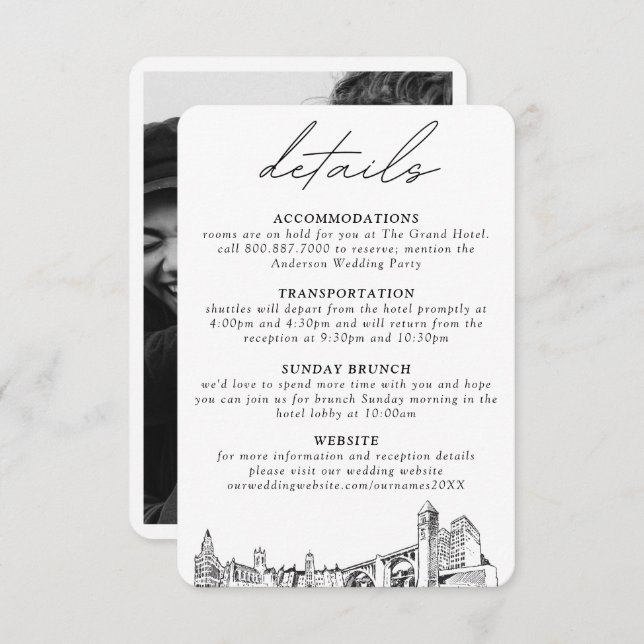 Spokane Wedding Details Enclosure Card (Front/Back)