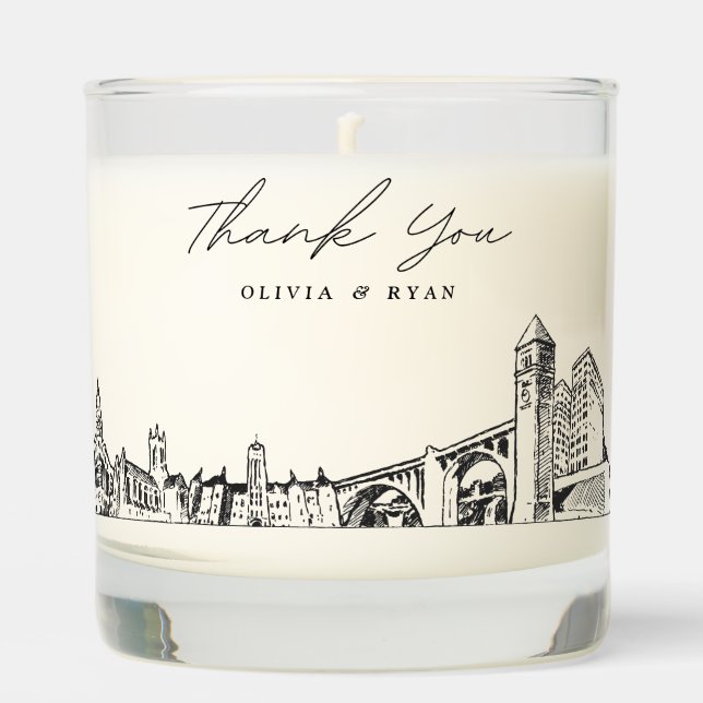 Spokane Wedding Thank You Gift Custom Candle (Front)