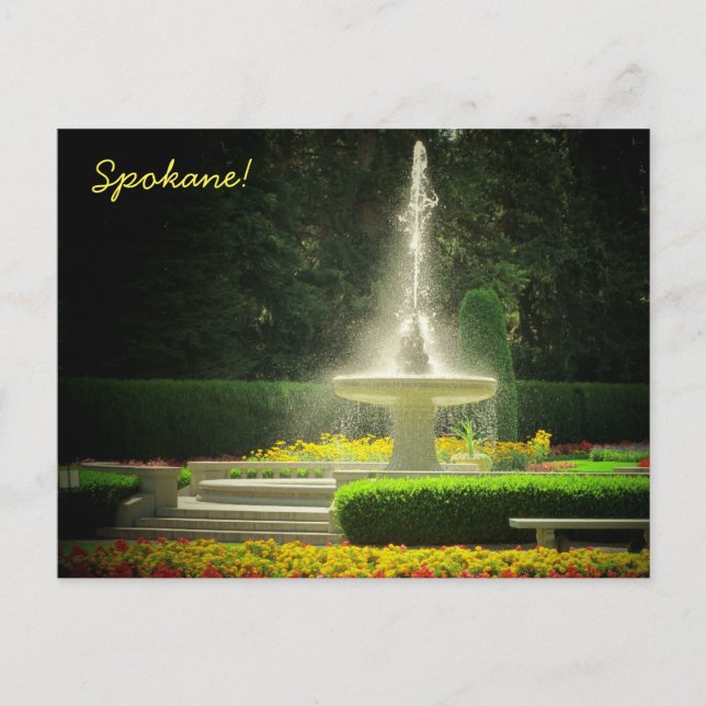 Spokane's Duncan Gardens in Manito Park Postcard (Front)