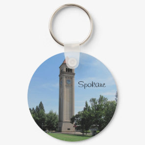 Spokane's Old Railroad Clock Tower Keychain