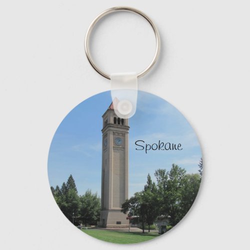 Spokanes Old Railroad Clock Tower Keychain