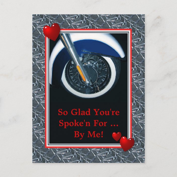 Spoke n For Motorcycle Valentine Card Zazzle