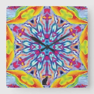 Spokes Kaleidoscope Square Wall Clock