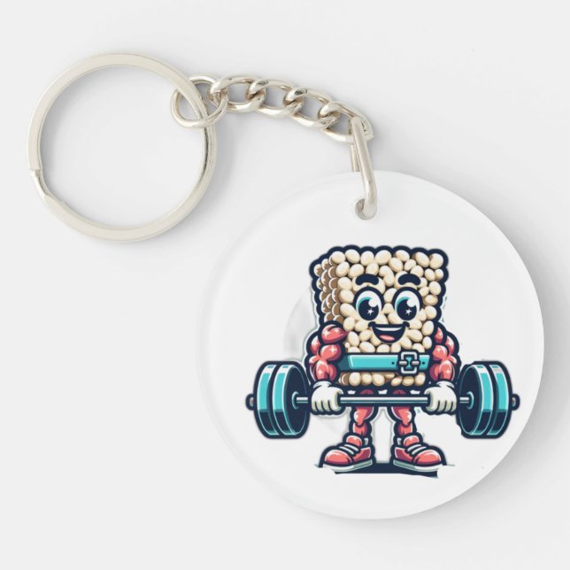 spongbob Lifting Weights Keychain (Front)