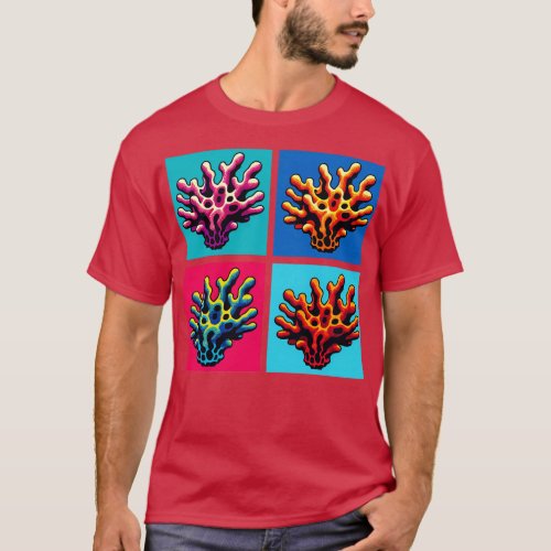 Sponge Art Trendy Marine Life T_Shirt