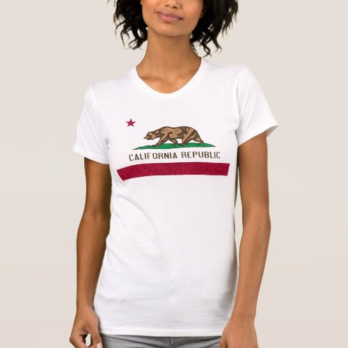 Sponge Paint California Flag T_Shirt