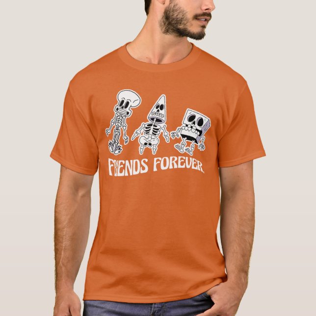 SpongeBob SquarePants Friends Forever Skeleton Bud T-Shirt (Front)