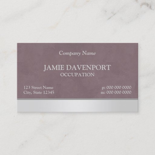 Customizable Elegant Burgundy Silver Pale Grey Sponged Business Card Template