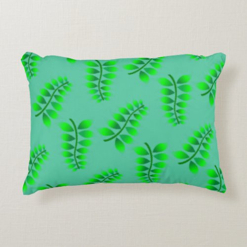 Sponged Foliage Pattern Accent Pillow