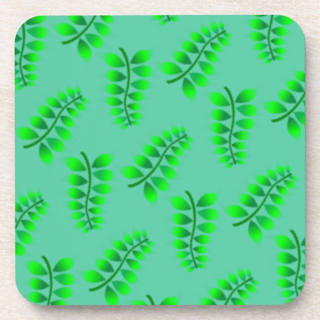 Sponged Foliage Pattern Beverage Coaster (Front)