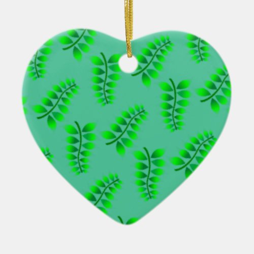 Sponged Foliage Pattern Ceramic Ornament