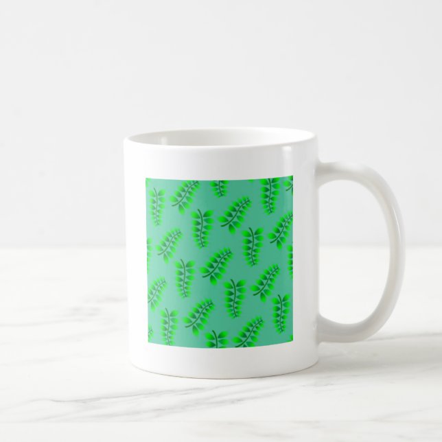 Sponged Foliage Pattern Coffee Mug (Right)