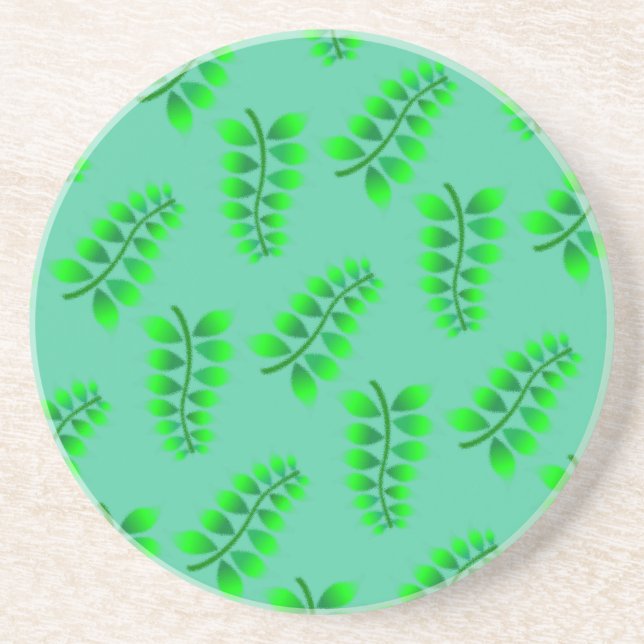 Sponged Foliage Pattern Drink Coaster (Front)