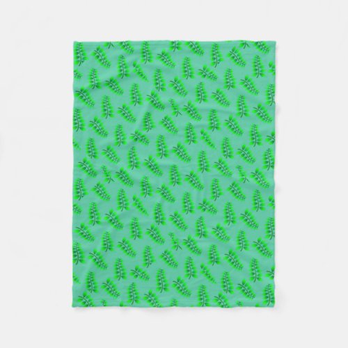 Sponged Foliage Pattern Fleece Blanket