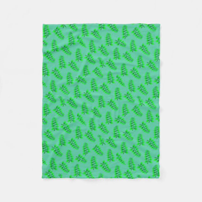 Sponged Foliage Pattern Fleece Blanket (Front)