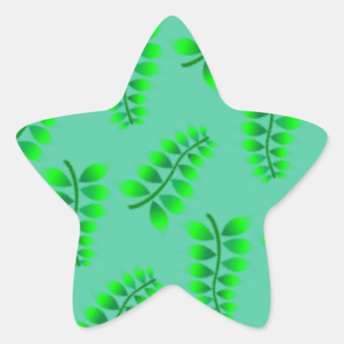 Sponged Foliage Pattern Star Sticker