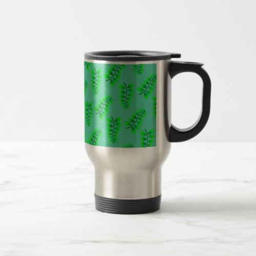 Sponged Foliage Pattern Travel Mug