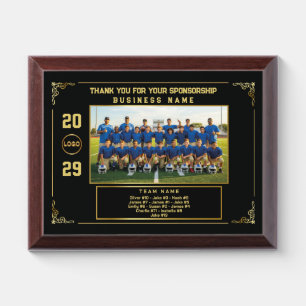 Sponsor Appreciation – Custom Football Team Photo Award Plaque