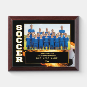 Sponsor Appreciation – Custom Soccer Team Photo Award Plaque
