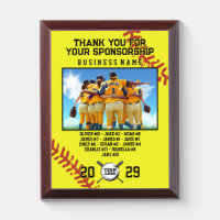 Sponsor Appreciation – Custom Softball Team Photo 