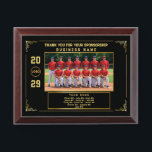 Sponsor Appreciation – Custom Softball Team Photo Award Plaque<br><div class="desc">Stylish black and gold design featuring your softball team photo, sponsor’s name, year, logo, team name, and full player list. All text fields are fully customizable, letting you tailor them to any team or business. This personalized plaque makes a thoughtful thank-you gift for sponsors, perfect for end-of-season celebrations, award nights,...</div>