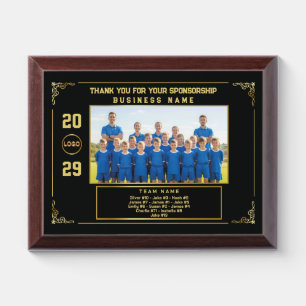 Sponsor Appreciation – Custom Team Photo & Text Award Plaque