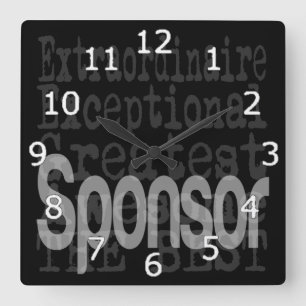 Sponsor Extraordinaire Square Wall Clock
