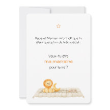 Sponsor / Marraine Lion cute card