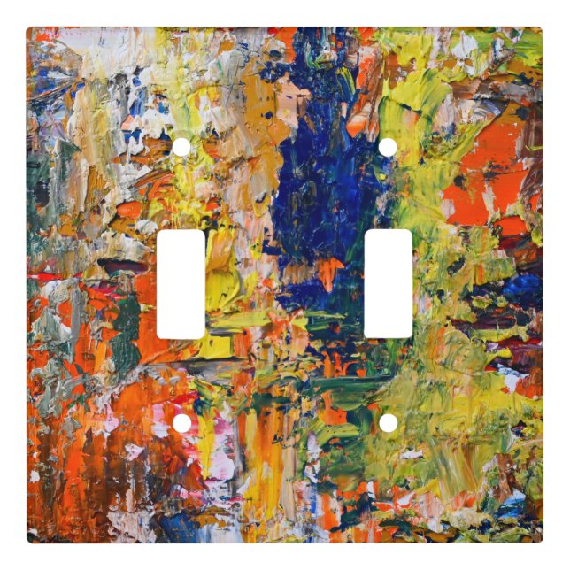 Spontaneous Abstraction – Oil Painting Textures Light Switch Cover (Front)