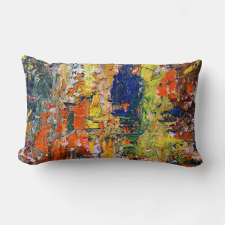 Spontaneous Abstraction – Oil Painting Textures Lumbar Pillow