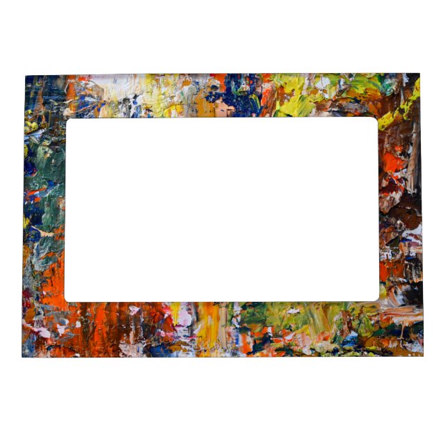 Spontaneous Abstraction – Oil Painting Textures Magnetic Frame (Front)