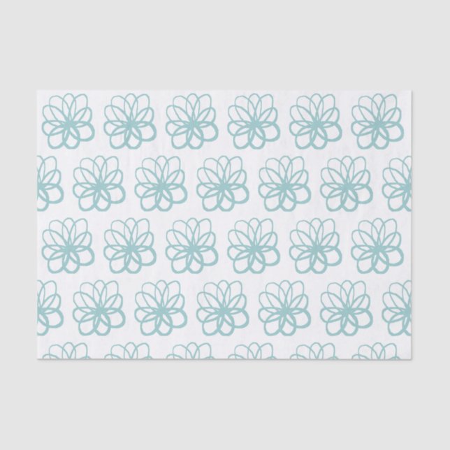 Spontaneous Flower - Light Blue Green Tissue Paper (Front)