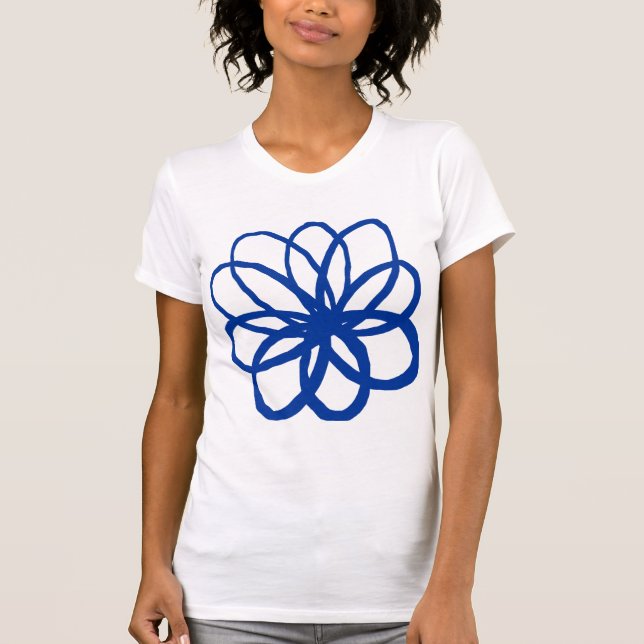 Spontaneous Flower - Navy Blue T-Shirt (Front)