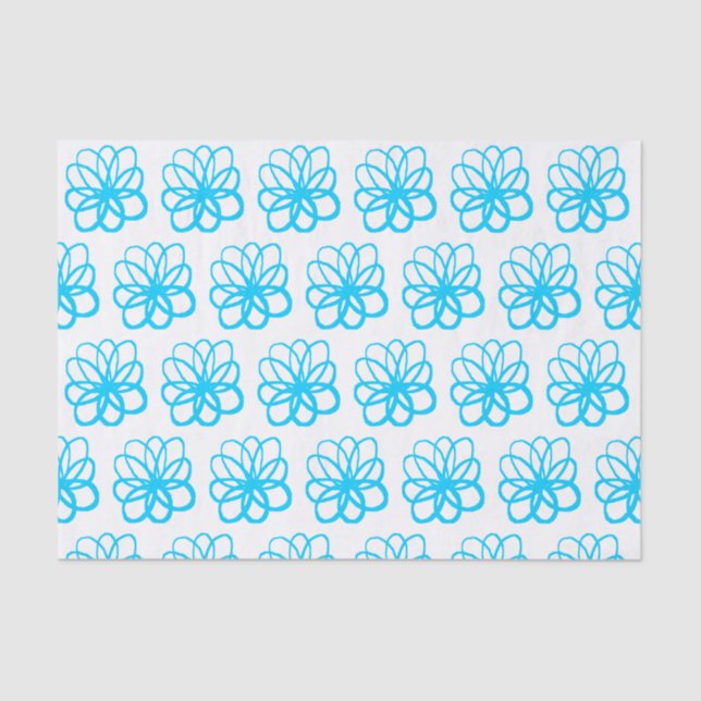 Spontaneous Flower - Sky Blue Tissue Paper (Front)