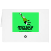 Spoof atheist Jesus saves Cards (Back Horizontal)