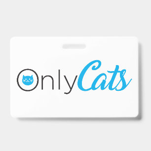 spoof logo, only cats, cute, funny badge