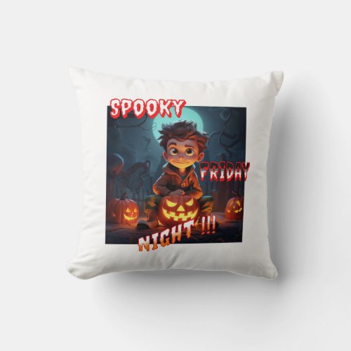 Spook Friday Halloween Throw Pillow